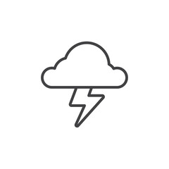 Cloud storm icon Thin outline art symbol