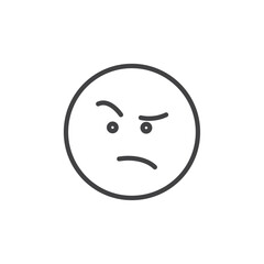 Confused emoji icon Thin outline art symbol