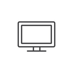 Computer icon Thin outline art symbol