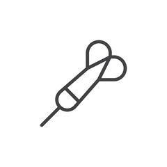 Dart icon Thin outline art symbol