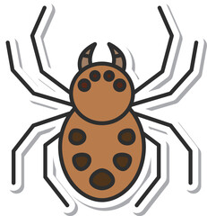 ステッカーミニ昆虫の単品アイコン　ハエトリグモ