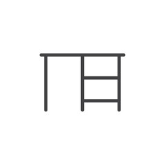 Desk icon Thin outline art symbol