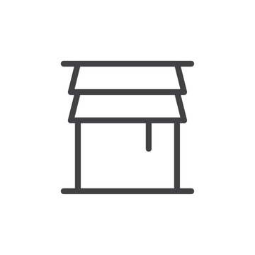 recommend clip art: Curtains icon Thin outline art symbol