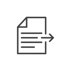 Forward file icon Thin outline art symbol