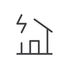 House storm icon Thin outline art symbol