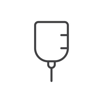 recommend clip art: Iv bag icon Thin outline art symbol