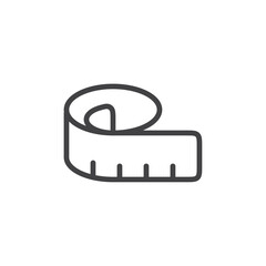 Measurment tape icon Thin outline art symbol