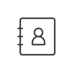 Phone book icon Thin outline art symbol