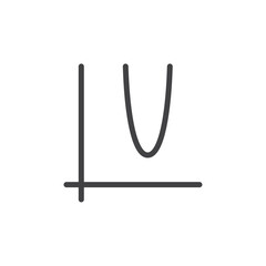 Parabolic function icon Thin outline art symbol