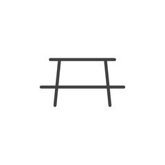 Picnic table icon Thin outline art symbol