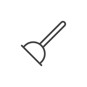 recommend clip art: Plunger icon Thin outline art symbol