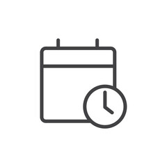 Schedual icon Thin outline art symbol