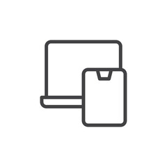 Screen mirroring icon Thin outline art symbol