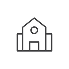 School icon Thin outline art symbol