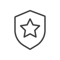 Security badge icon Thin outline art symbol