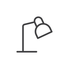 Obraz premium Table lamp icon Thin outline art symbol