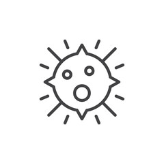 Virus icon Thin outline art symbol