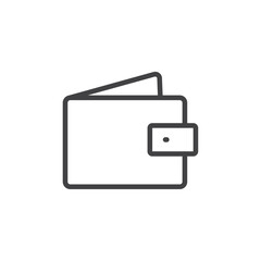 Wallet icon Thin outline art symbol