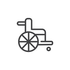 Wheelchair icon Thin outline art symbol