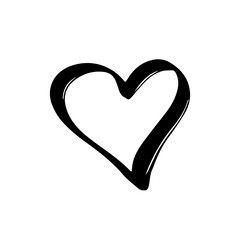 hand drawing abstract hearth shape black color