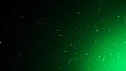 Green fire embers particles texture overlays . Burn effect on isolated black background. Design texture.