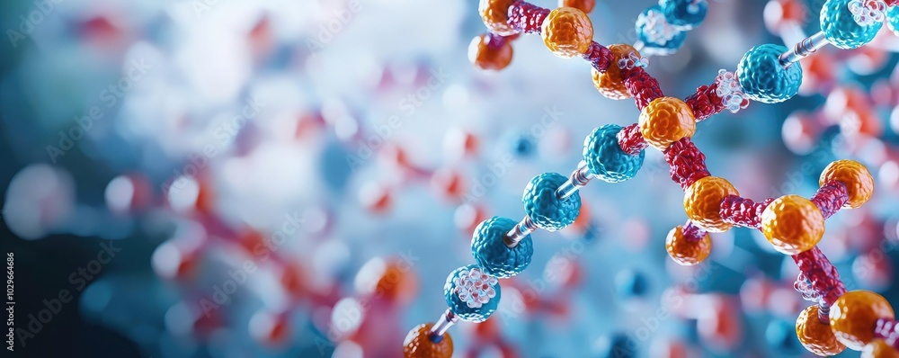 Poster Close-up of colorful molecular structures showcasing intricate details of science and chemistry.