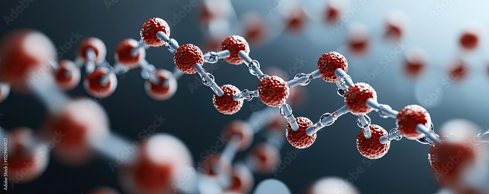 Poster Close-up view of molecular structure displaying intricate details of atoms and bonds in a scientific context.