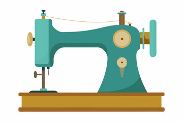  Old sewing machine isolated in white