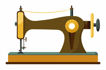  Old sewing machine isolated in white