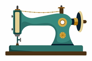  Old sewing machine isolated in white