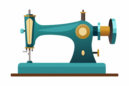 recommend clip art:  Old sewing machine isolated in white