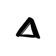 hand drawing abstract triangle shape black color