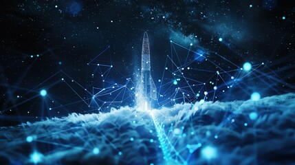 Rocket Launch Through a Network of Stars and Clouds