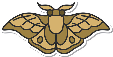 ステッカーミニ昆虫の単品アイコン　蛾