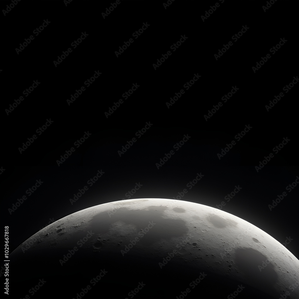 Poster minimalist style the surface of the moon from space background. generative ai