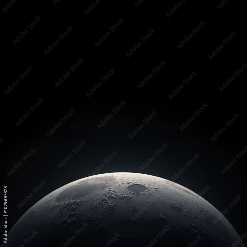 Poster minimalist style the surface of the moon from space background. generative ai