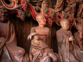 The exquisite clay sculptures in Guanyin Hall