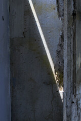 Abstract grungy cement wall shadow and sunlight line shape. Background for text insertion and presentation