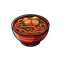 A vibrant vector illustration of a bowl of hand pu.