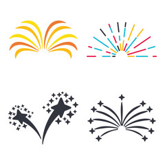 Obraz premium Firework Logo Template Icon