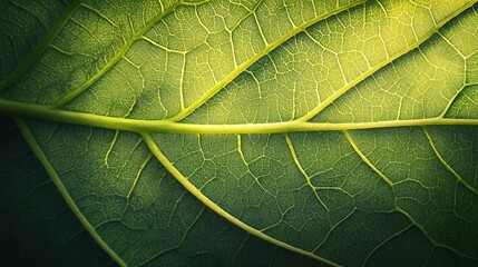 Fototapeta premium Close-up of Leaf with Intricate Veins and Texture