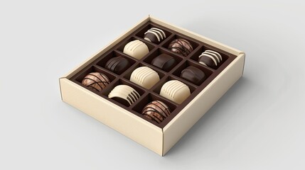 A box of chocolates with a white lid