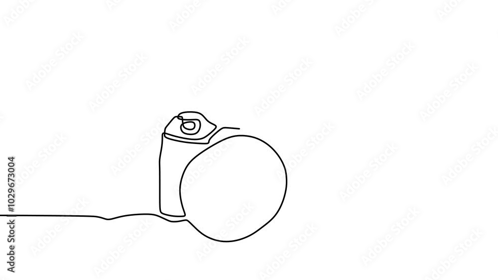 Poster continuous drawing line art of dslr camera with black line and white background. one line