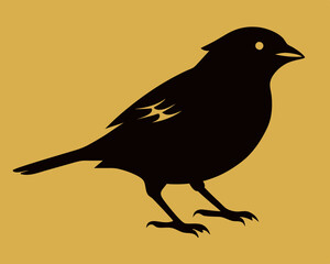 Sparrow Silhouette stock illustration