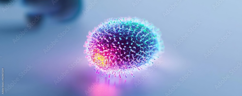 Aufkleber colorful abstract sphere with glowing particles on a smooth background.