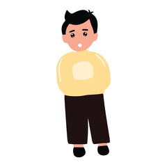 Man character isolated on white background. man cartoon character