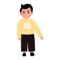 Man character isolated on white background. man cartoon character