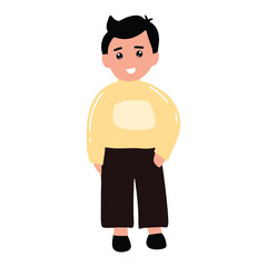 Man character isolated on white background. man cartoon character