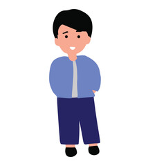 Man character isolated on white background. man cartoon character