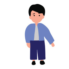 Man character isolated on white background. man cartoon character